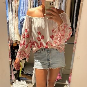 Alice + Olivia Off the Shoulder Blouse